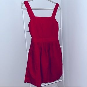 Red tie back summer dress